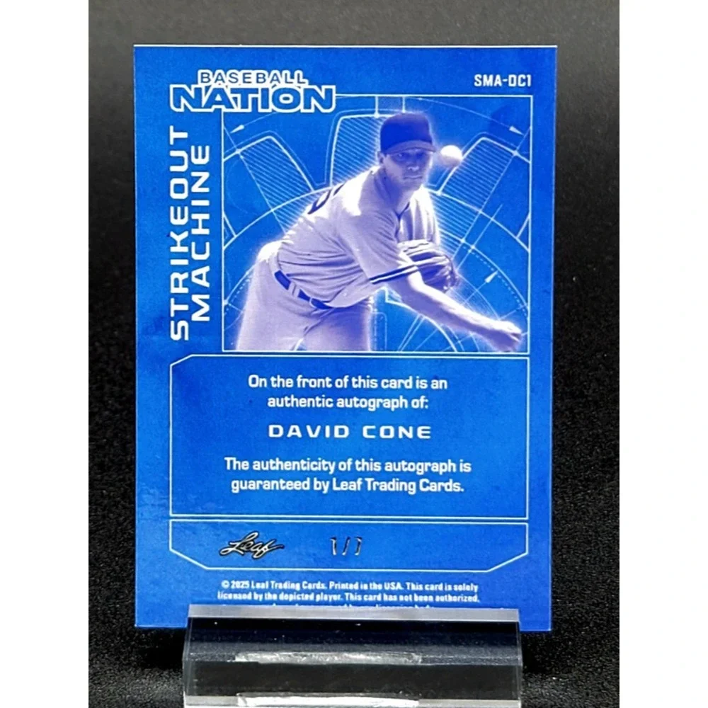 2025 David Cone 1/7 Strikeout Machine Auto New York Yankees Legendary Pitcher